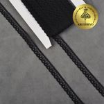 Кружево отделочное в стиле "трикотаж" 10 мм, TBY 1665, цв.10 черный, уп.27.4м