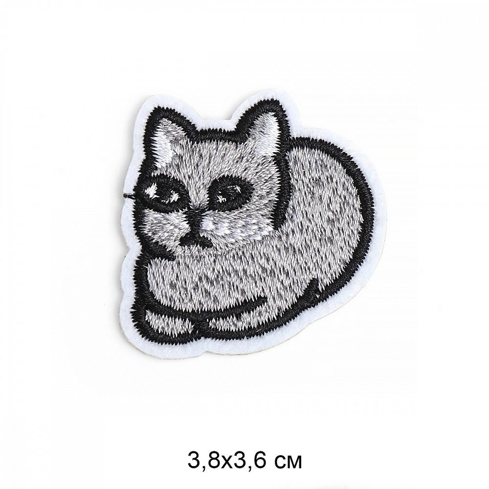 Термоаппликация Кошка 3,8х3,6см, 10 шт