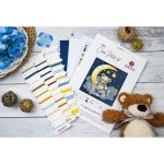 Набор для вышивания нитками Luca-S B1436, Вселенная плюшевого мишки 16х16см