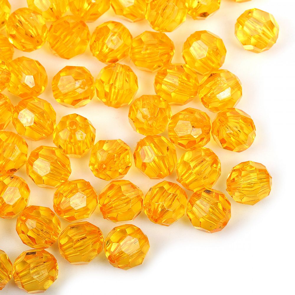 Бусины акрил ⌀10 мм, MG.3241-21 цв.21 желтый уп.50 г, Magic4Hobby