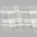 Лента (тесьма) шторная: сборка бантовая (1:2.7) 40 мм / 50 метров, (1 ряд петель, 2 шнура), прозрачный, 0С795ПЭ-Р8275