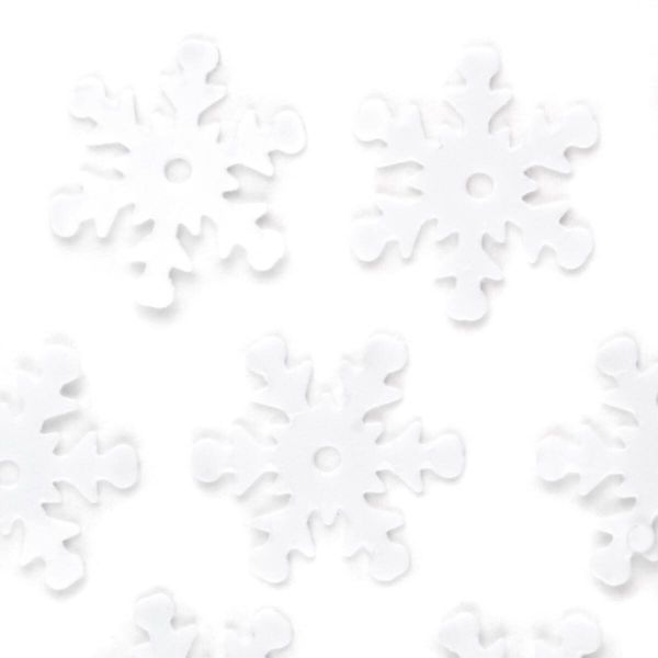 Пайетки фигурные снежинки 13 мм, Астра 10г, L010 белый, уп.10 шт