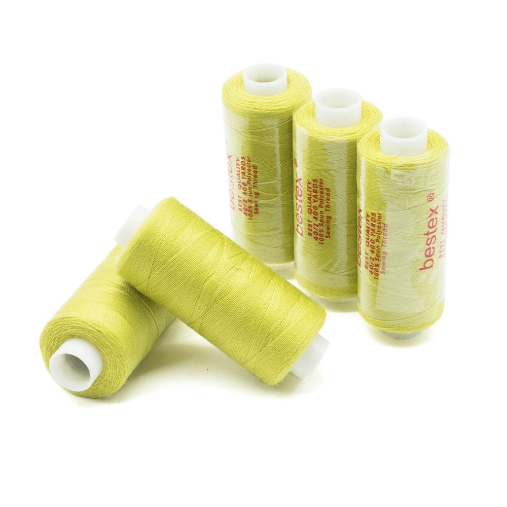 Нитки швейные бытовые Bestex 40/2, 365 м (400 ярд) / 10 кат., 211 светлый лайм