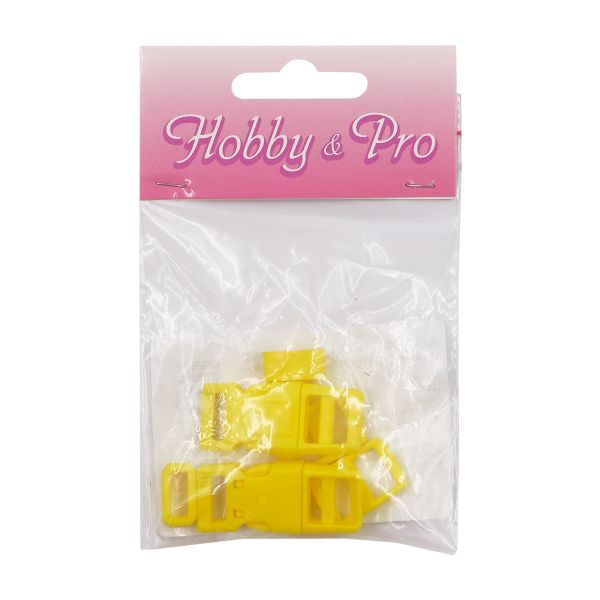 Фастекс (пряжка трезубец), рамка и рамка-регулятор 10мм, пластик, (2 компл.) Hobby&Pro, желтый, A03001037-10