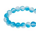 Бусины стекло ⌀8 мм, кракле, 46 шт, Astra&Craft, SY 7 градиент прозрачный/голубой, 1301138