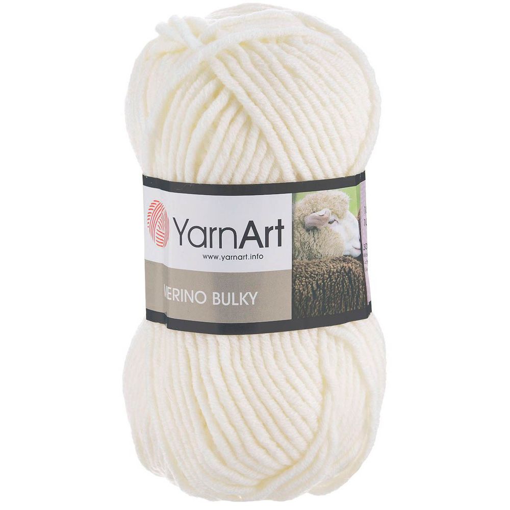 Пряжа YarnArt (ЯрнАрт) Merino Bulky / уп.5 мот. по 100 г, 100м, 502 молочный