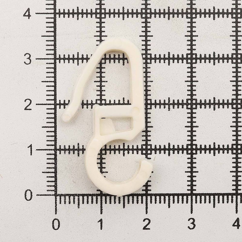 Крючки шторные для карниза 34 мм для карнизных колец ⌀40-50 мм пластик, бежевый, 100 шт, (PPA742)
