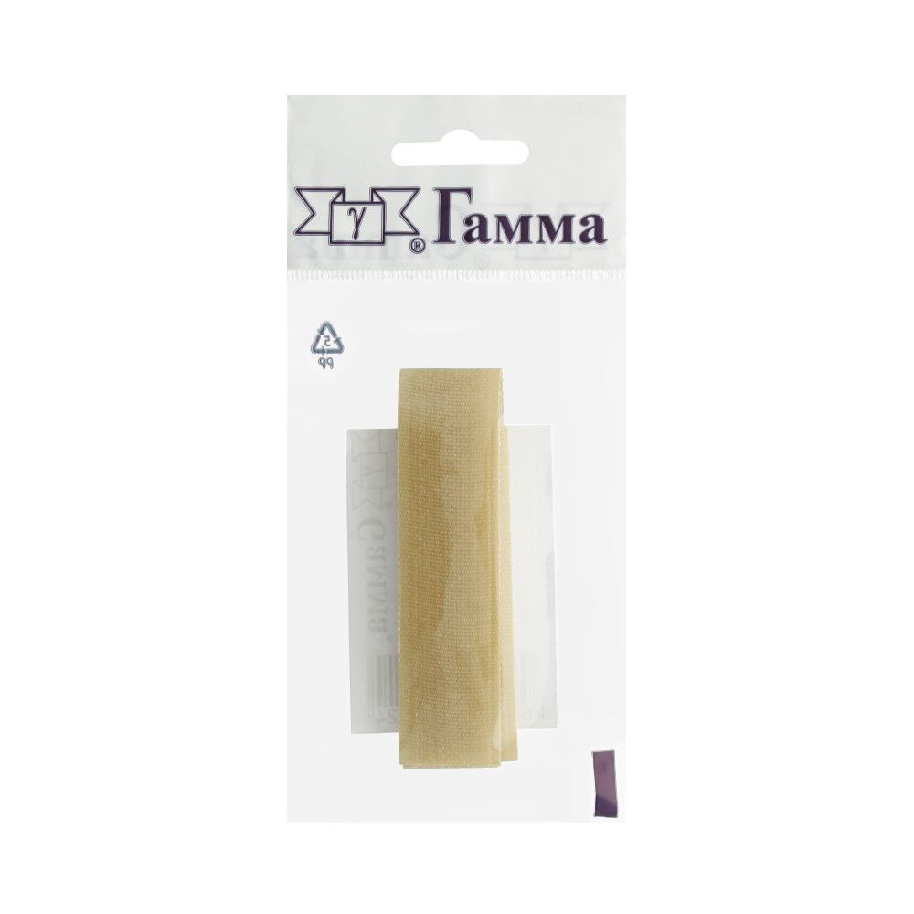 Лента контактная липучка фасовка (велкро) пришивная 20 мм / 5 шт по 25 см, 034 бежевый, Gamma LG-20, ПАРА (крючок+петля), качество "B"