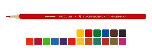 Карандаш акварельный в наборе заточенный 8х18 цв, ВКФ GGZ-WCP-6018