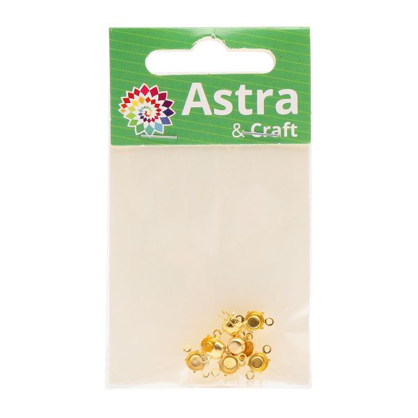 Цап для страз пришивной, 5 мм, 10 шт/упак, Astra&Craft (золото), 4AR2046