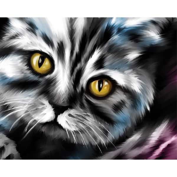 Алмазная (кристальная) мозаика Арт Узор, Кот, 15х21 см, на холсте