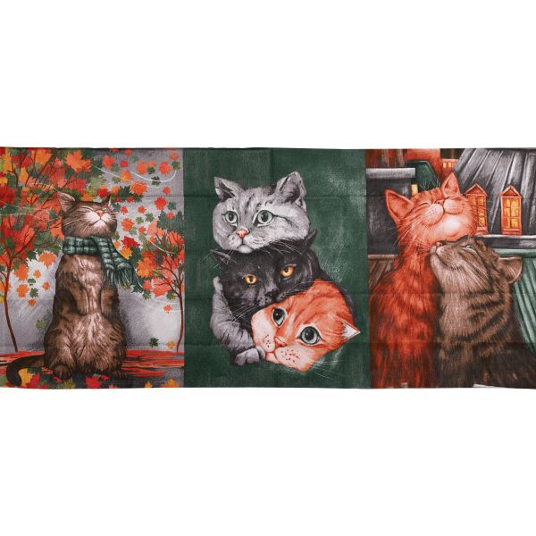 Ткань для рукоделия рогожка набивная 63х150 см, арт 904, рис 29173, вид 1, Котики, Astra&Craft