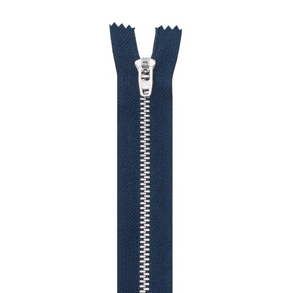 Молния металл джинсовая Т5 (5 мм) 1 зам., н/раз., 12 см, синий, 39051/12-Н, 10 шт