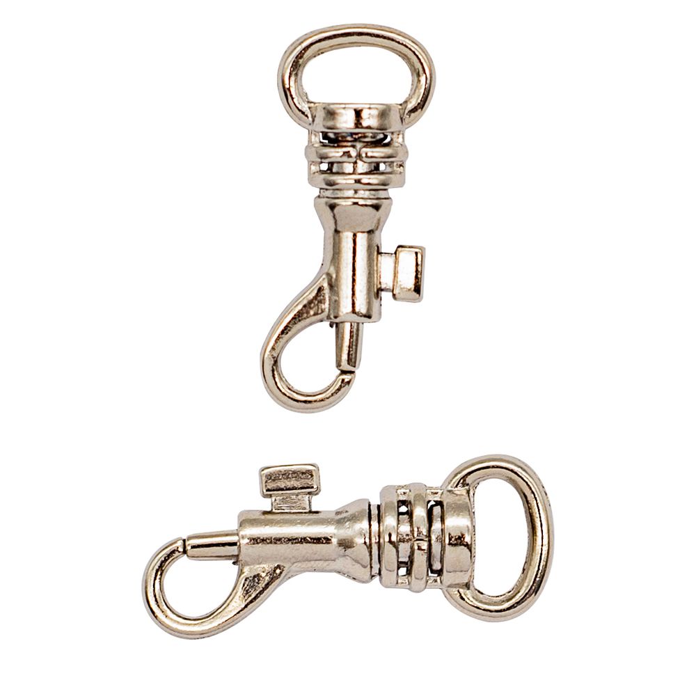 Карабин металл 07 мм (28х11 мм), никель, 40 шт