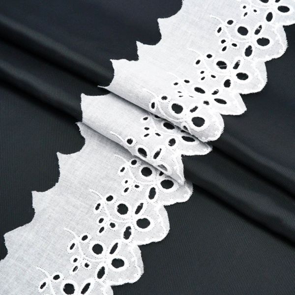 Кружево шитьё х/б 73 мм / 3.4 метра, цвет неотбеленный