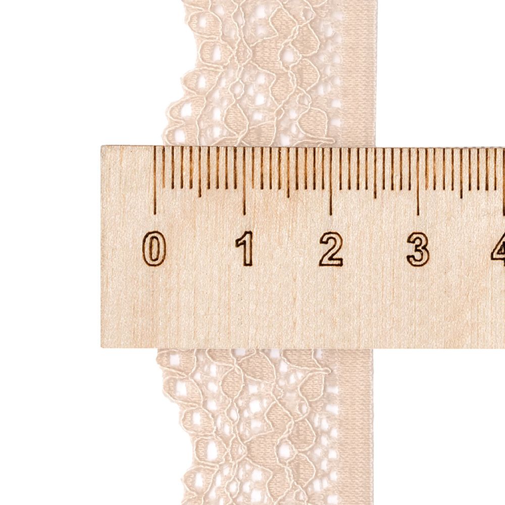 Кружево эластичное (стрейч) 25 мм / 50 метров, бежевый, К009.025