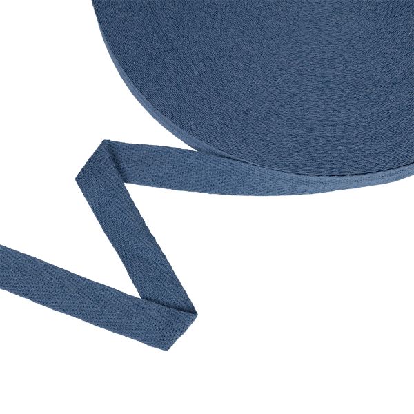 Тесьма (лента) киперная (100 х/б) 15 мм / 50 метров, джинс/denim blue, Gamma TCT-15