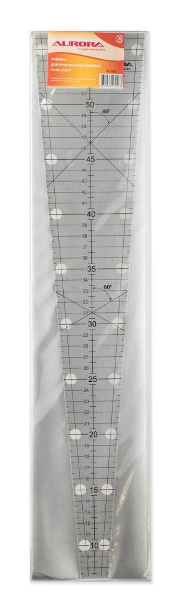 Линейка для пэчворка (клиновидная), AU-090, Aurora, 1 шт