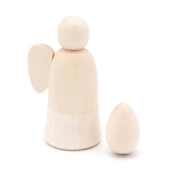 Заготовка деревянная Ангел с яйцом 9 см