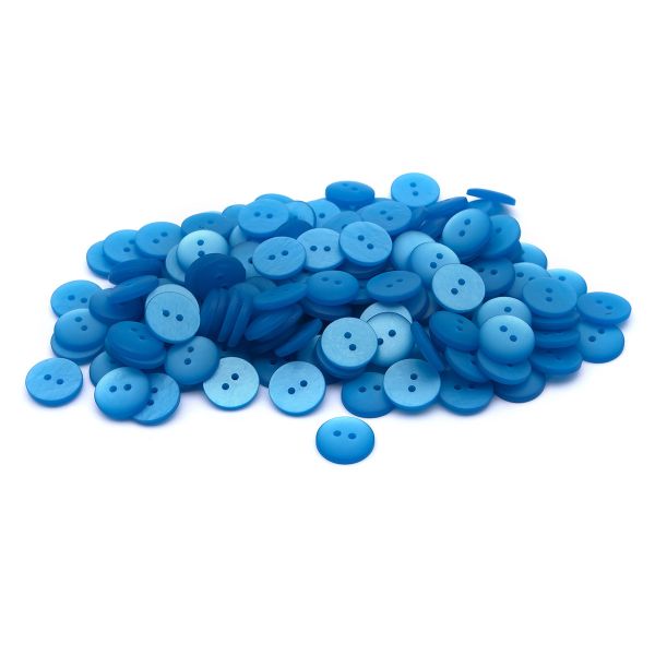 Пуговицы на 2 прокола 22L (14мм), пластик (col.18 морская волна), CR-K18M, 144 шт