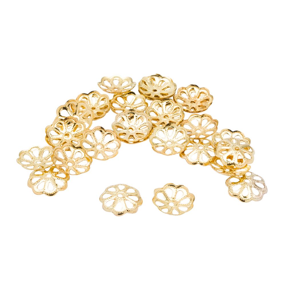 Шапочка для бусин, 12мм 30 шт/упак, Astra&Craft (Золото), 4AR199