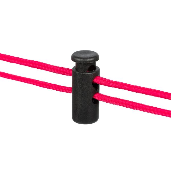 Фиксатор (зажим) для шнура пластик 2 отв., ⌀3.0 мм, 24 шт, №01 черный, Micron ST 1197