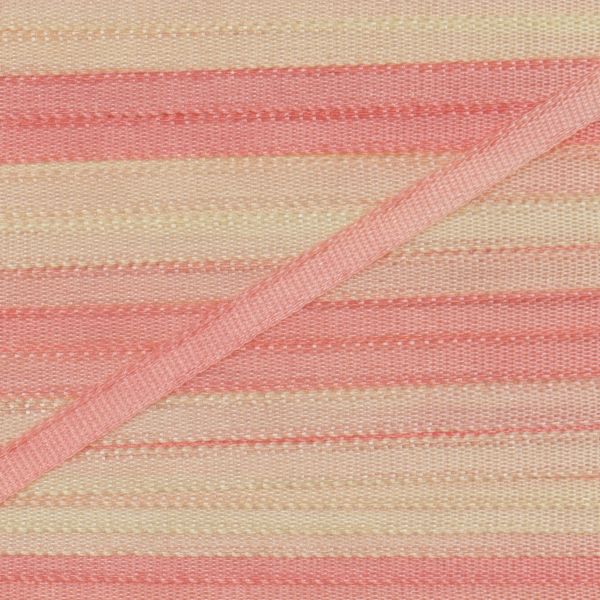 Лента (тесьма) шелковая 2.0 мм / 45.5±0.5 метров, M101 св. розовый/св. желтый, Gamma SRM-2