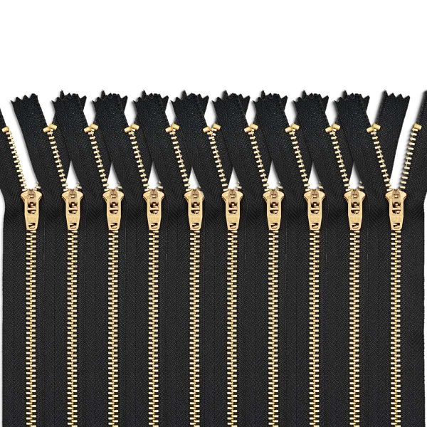 Молния металл джинсовая Т5 (5 мм) 1 зам., н/раз., 18 см, т.серый, 39125/18-3, 10 шт