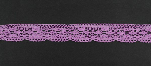 Кружево вязаное (тесьма) 30 мм, цв. пурпурный, AF-197-029, Alfa, 25 м
