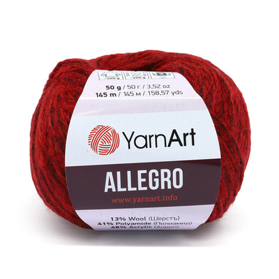 Пряжа YarnArt (ЯрнАрт) Allegro / уп.10 мот. по 50 г, 145м, 711 бордовый меланж