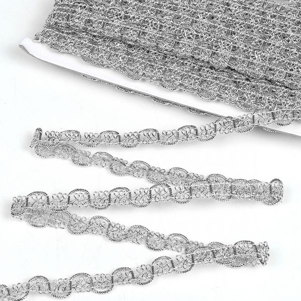 Тесьма отделочная 13 мм, 9545 цв.серебро уп.13.71м