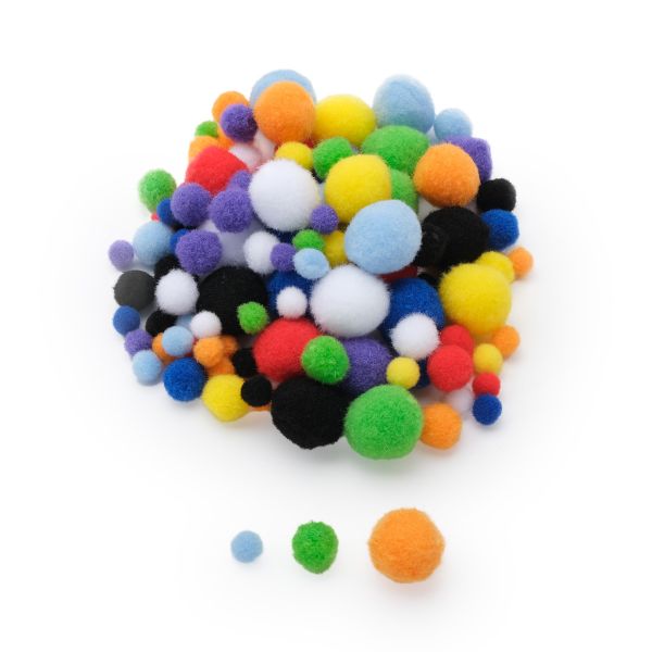 Помпоны ⌀10, ⌀15, ⌀25мм, 9 цветов, 100 шт, Astra&Craft