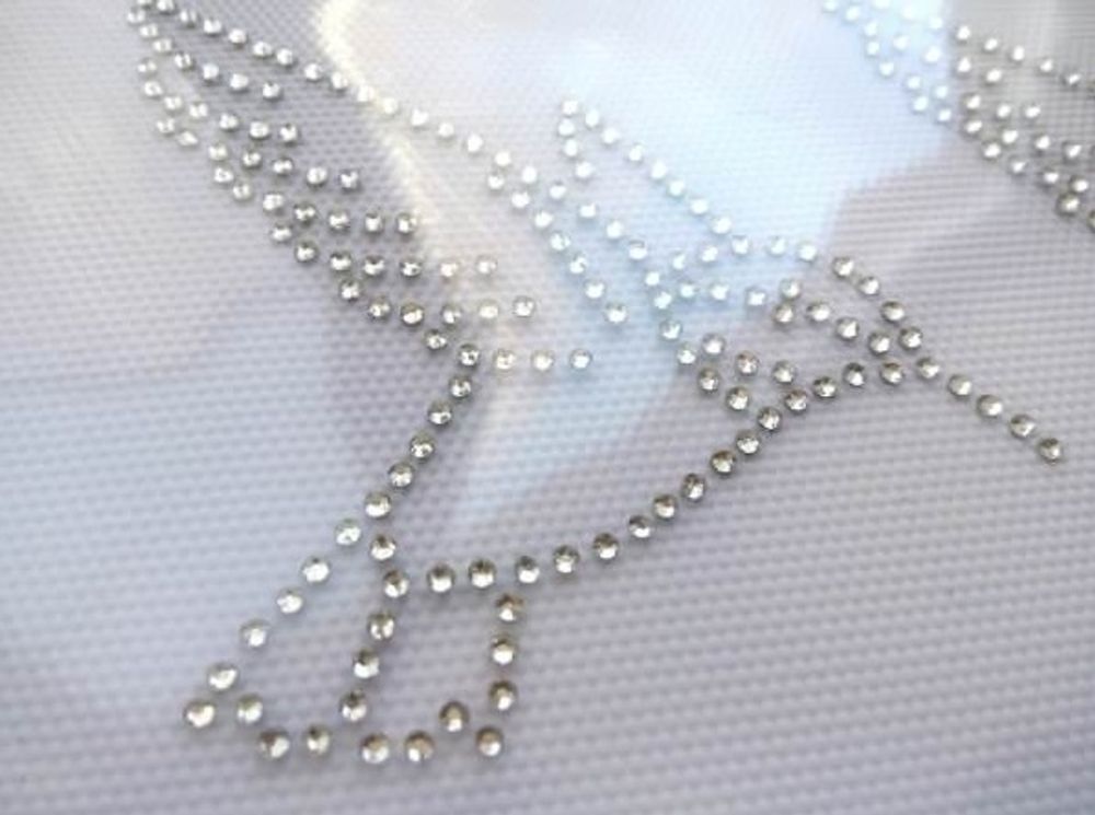 Термоаппликация из страз Колибри 8х7см цв.кристалл, 5 шт