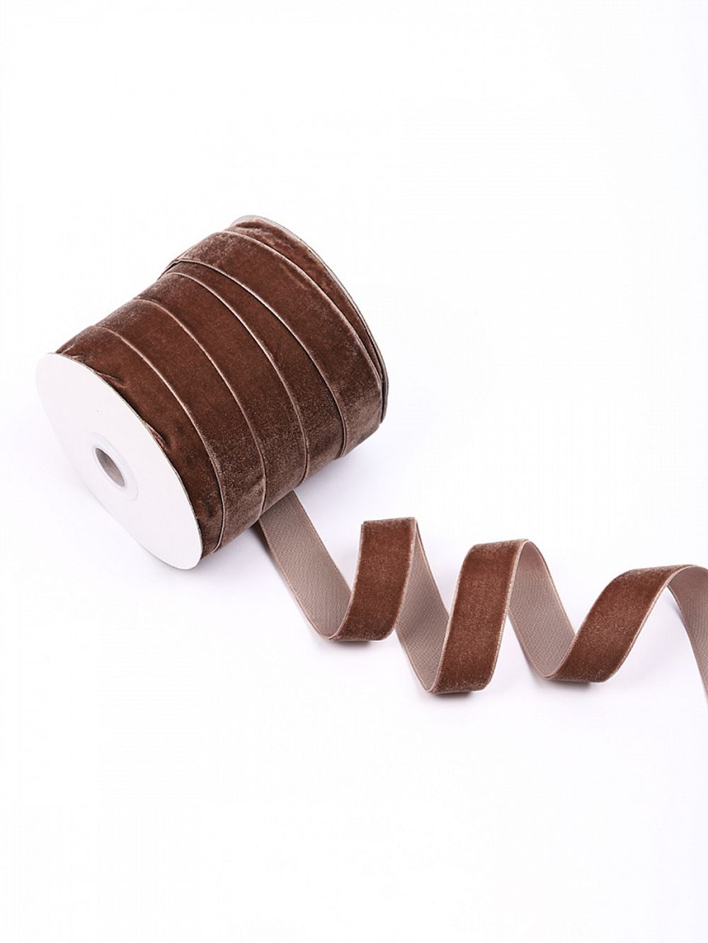 Лента бархатная (тесьма) 20.0 мм / 22.86±1 метров, арт.20VRS296 нейлон цв.кофейный
