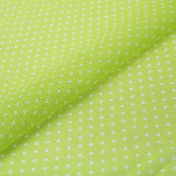 Ткань блузочная Chiffon 68 г/м², 200х147 см, 19 салатовый/ белый, Gamma PC-05