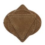 Набор заплаток пришивных из замши, круг, квадрат, треугольник, овал 6см, с перфорацией, 4 шт (32 кэмел), 59723