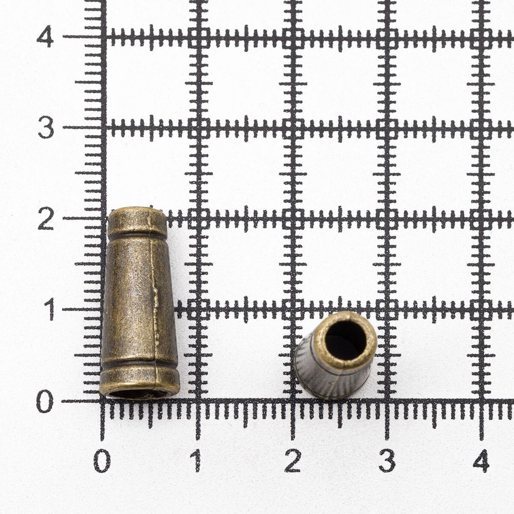 Наконечник для шнура металл колокол 20 мм (латунь), 20 шт