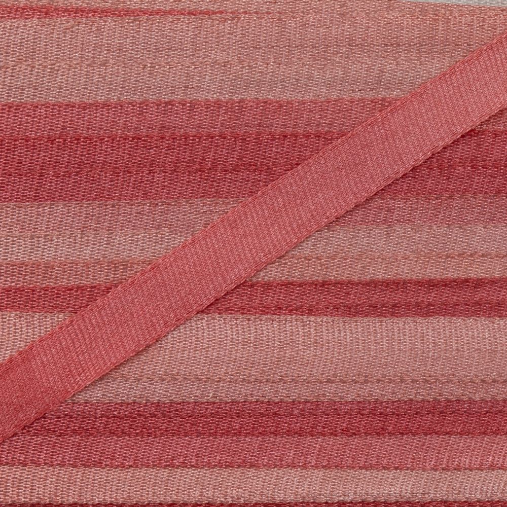 Лента (тесьма) шелковая 4.0 мм / 9.1±0.5 метров, M129 т.розовый/розово-бежевый, Gamma SRM-4