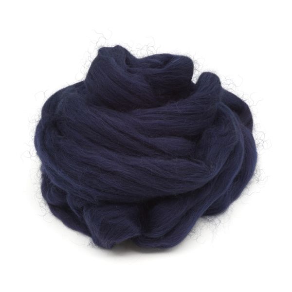 Шерсть для валяния Троицкая тонкая 1х100 г (до 23 мкр), 04 т.синий