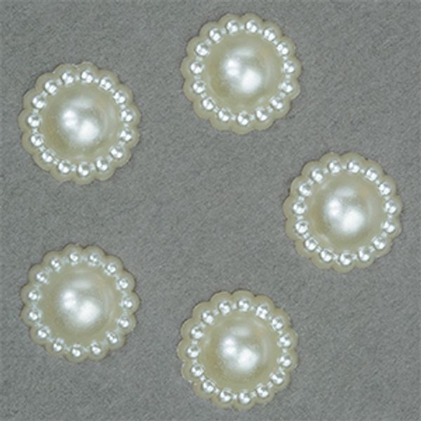 Полужемчужины перламутр в форме Цветка 12 мм цв.43 молочный уп.20г (52 шт)