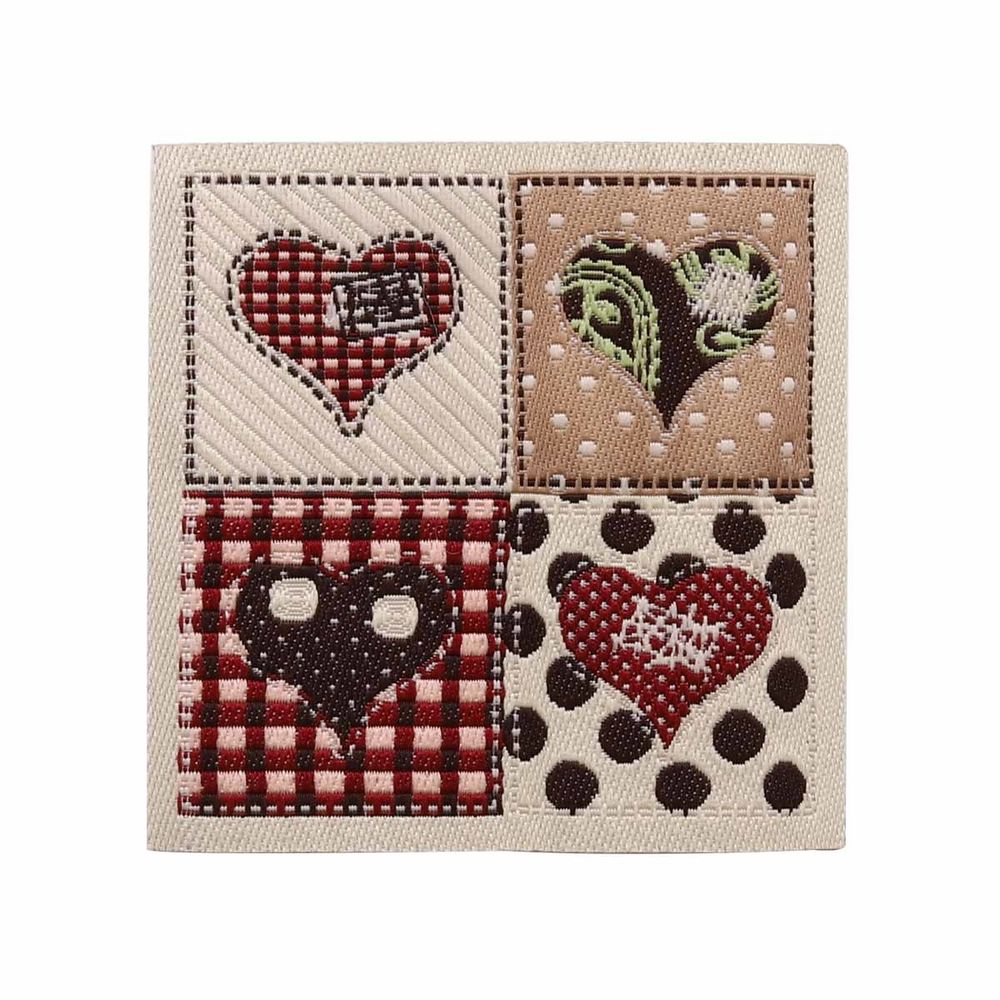 Термоаппликация "Handmade Сердца" коричневый/бежевый 1шт, Prym
