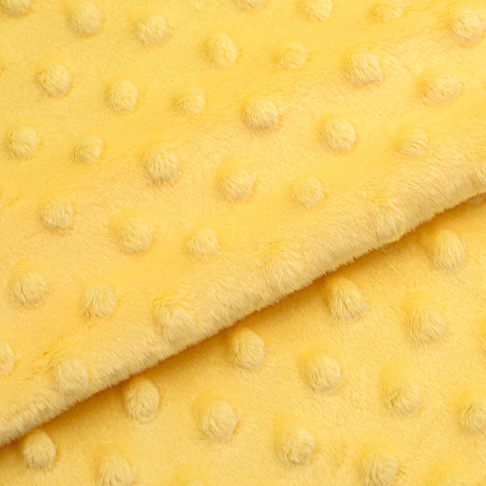 Плюш (ткань) Sovushka Minky dot 280 г/м², 45х50 см, ворс 2,5мм, желтый, 615622-4