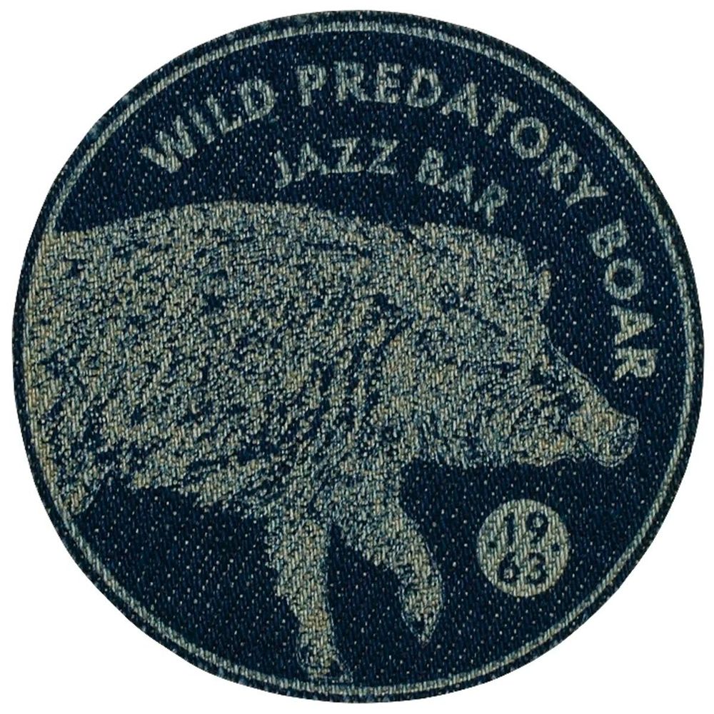 Термоаппликация джинсовая с лазерной гравировкой, Кабан, синий цв. 1шт. 926753 Prym