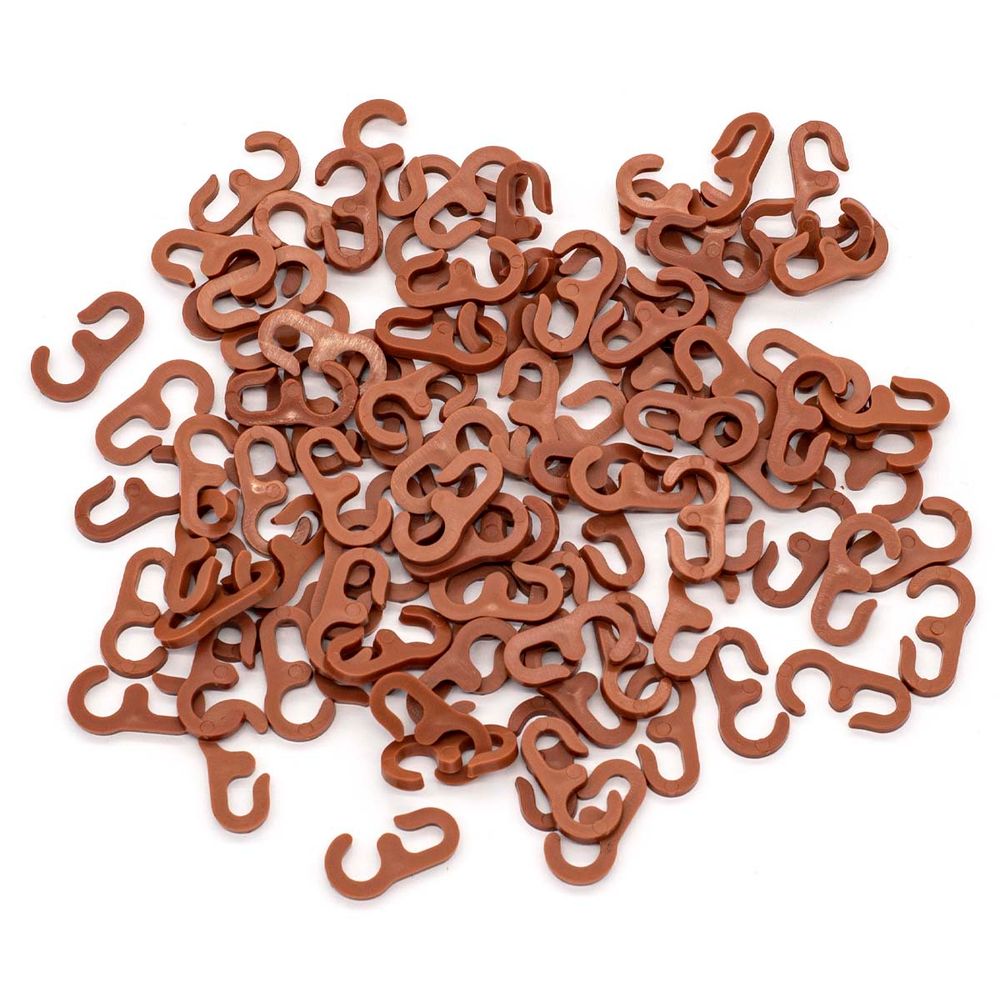 Крючки шторные для карниза 29 мм, LF-300, цв.св.коричневый (100 шт/уп)