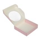 Коробка с окном для печенья 11.5х11.5х3 см, №1 Горошек розовый, S-Chief CBC-015
