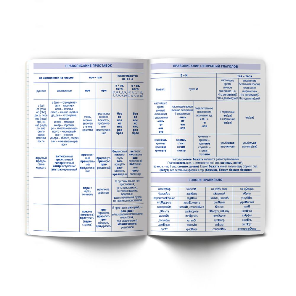 Тетрадь со справочным материалом На задней парте, выбор.лак, A5+ 48 л. на скобе 65 г/м², белизна 100 %, 10 шт, линия, 01305 На задней парте Русский язык, Светоч Т142