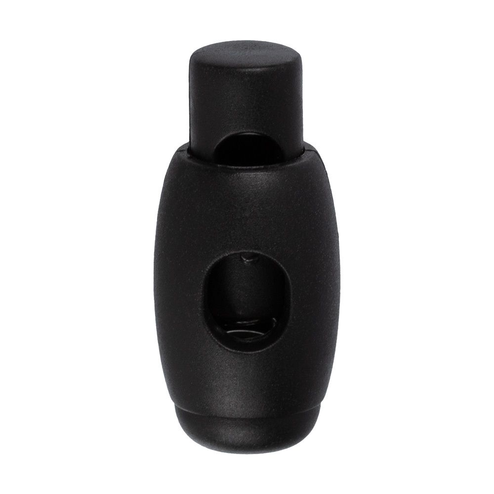 Фиксатор (зажим) для шнура пластик 1 отв., ⌀4.0 мм, 24 шт, №01 черный, Micron ST 1122