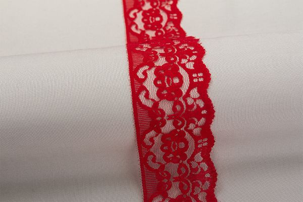 Кружево на сетке 60 мм / 25 м, 663 красный, Blitz LCE-18