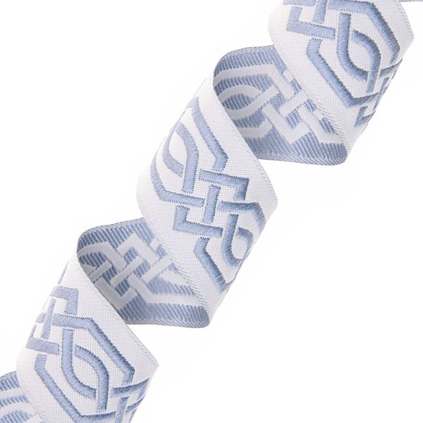 Лента (тесьма) жаккардовая 35.0 мм / 10±0.5 метров, бордюр Кельтский орнамент 35272 V5 джинс