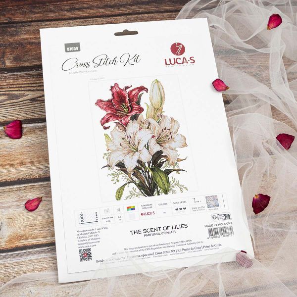 Набор для вышивания нитками Luca-S B7054, Аромат лилий, 24х34см